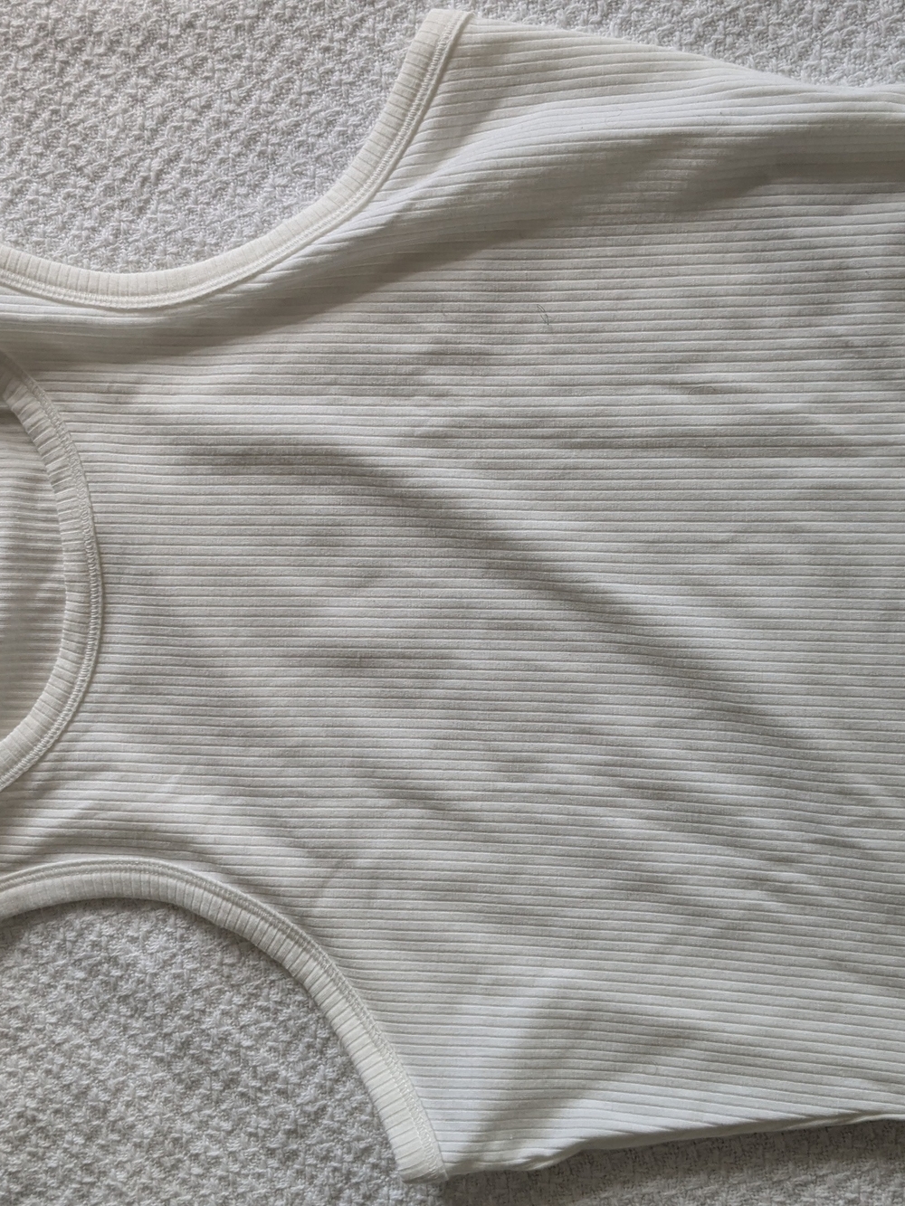 VENUS Cream Ribbed Tank Top